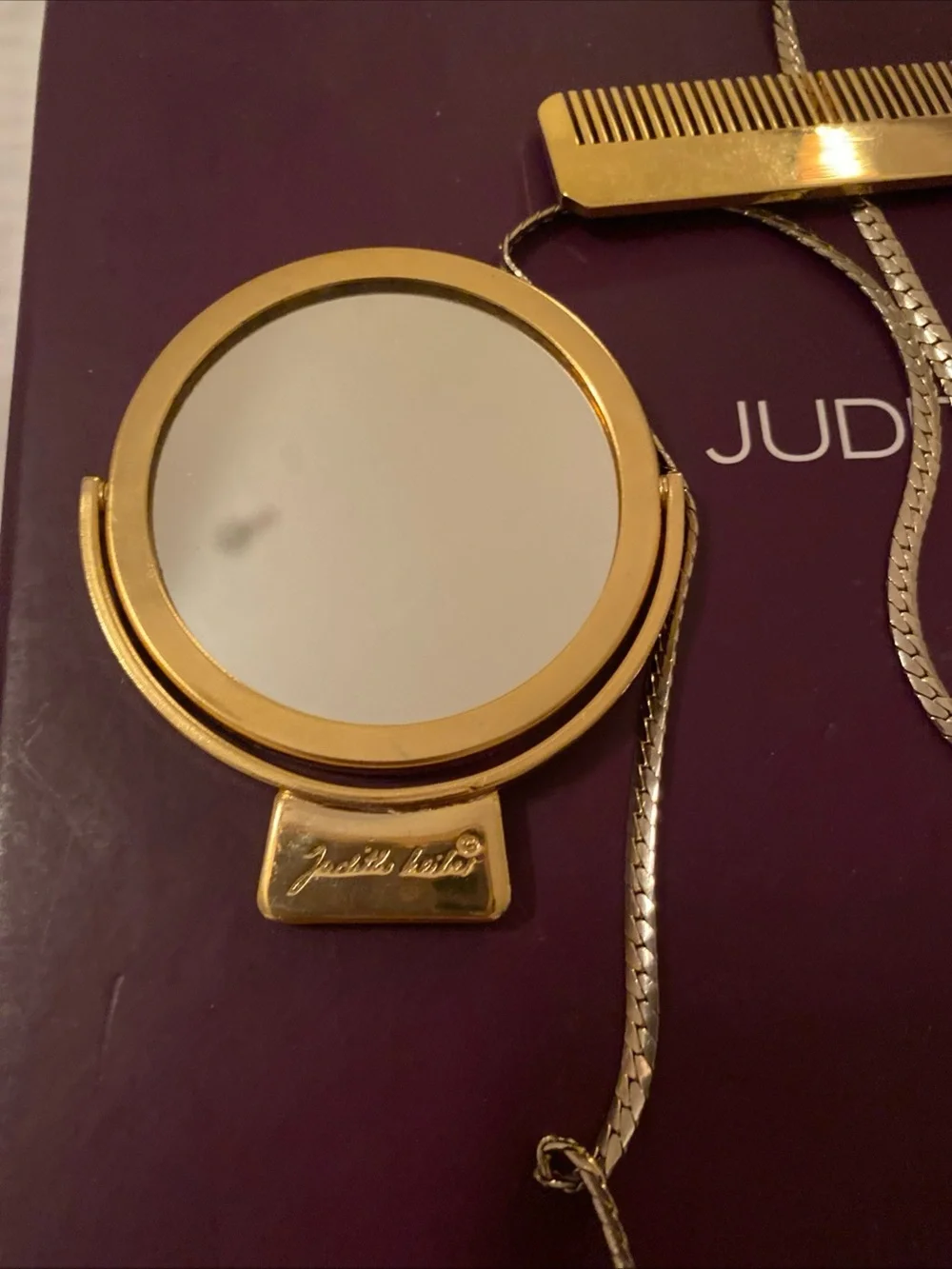 Vintage Judith Leiber Black, Gold & Silver Fan Minaudière